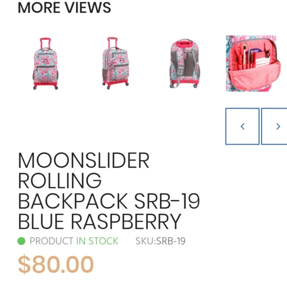 MOONSLIDER ROLLING BACKPACK SRB-19 BLUE RASPBERRY - Picture 4 of 11